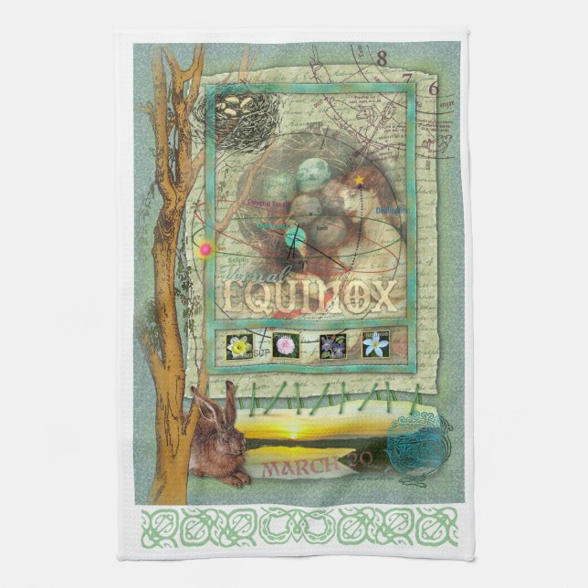Serviette de cuisine d'équinoxe vernal (Vertical)