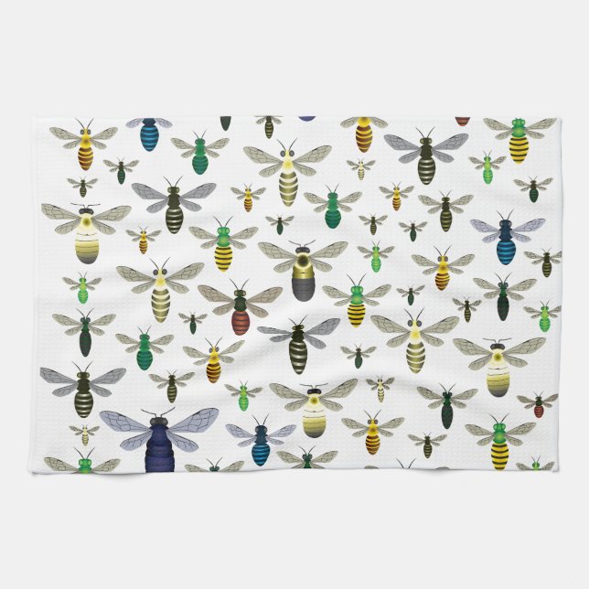 Serviette de cuisine des abeilles autochtones colo (Horizontal)