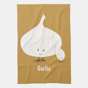 Serviette de cuisine des caractères   d'ail et de