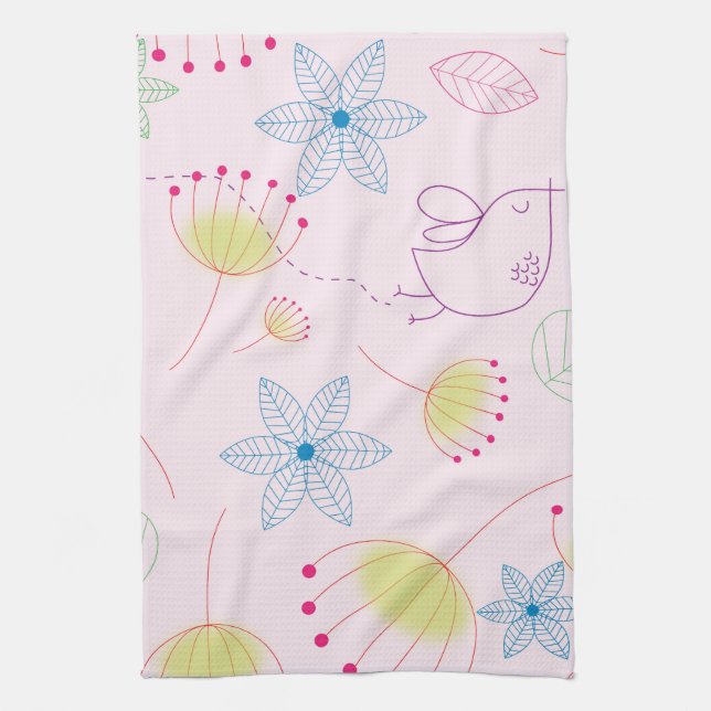 serviette de cuisine design blanc mignon (Vertical)