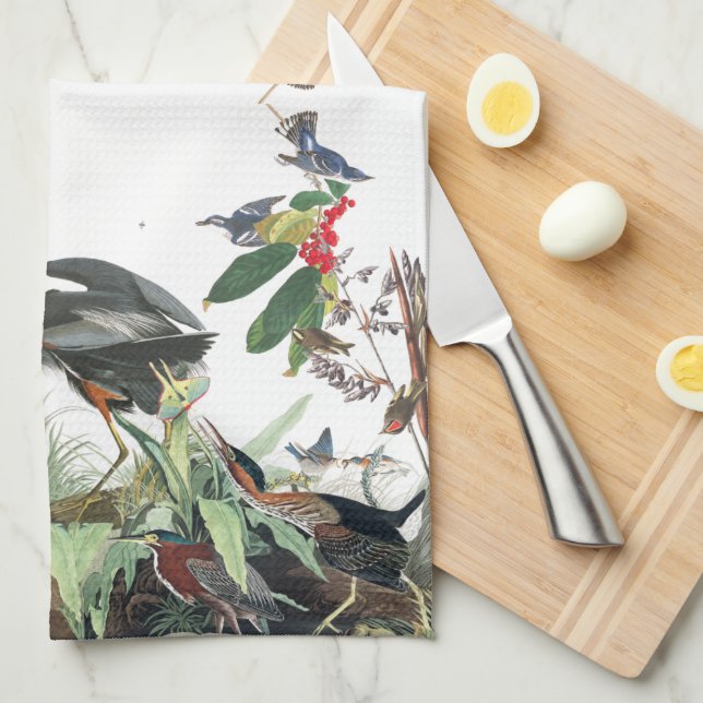 Serviette de cuisine d'oiseau d'oiseau bleu de (Quart Plié)