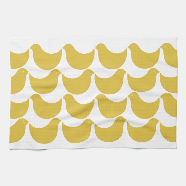 SERVIETTE DE CUISINE D'OISEAUX DE SILHOUETTE DE (Horizontal)