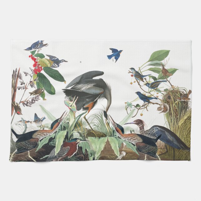 Serviette de cuisine d'oiseaux d'oiseau bleu de (Horizontal)