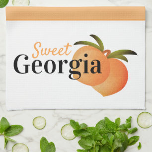 Serviette de cuisine douce de pêches de la Géorgie