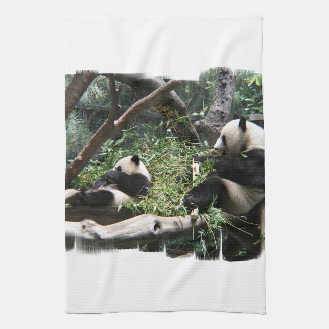 Serviette de cuisine d'ours panda (Vertical)