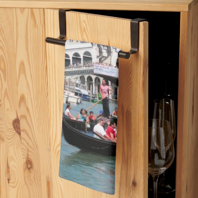 Serviette de cuisine du canal de Venise (Pliage en tiers)