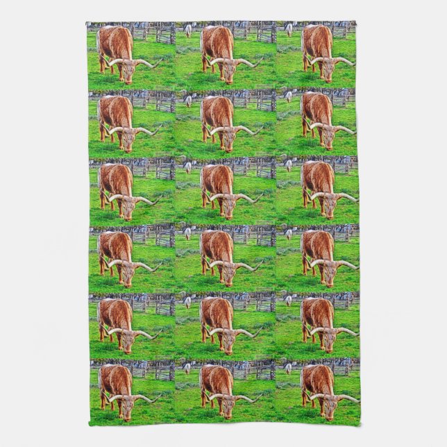 Serviette de cuisine du Texas Longhorn (Vertical)