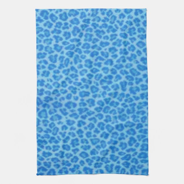 Serviette de cuisine Empreinte de léopard bleue (Vertical)