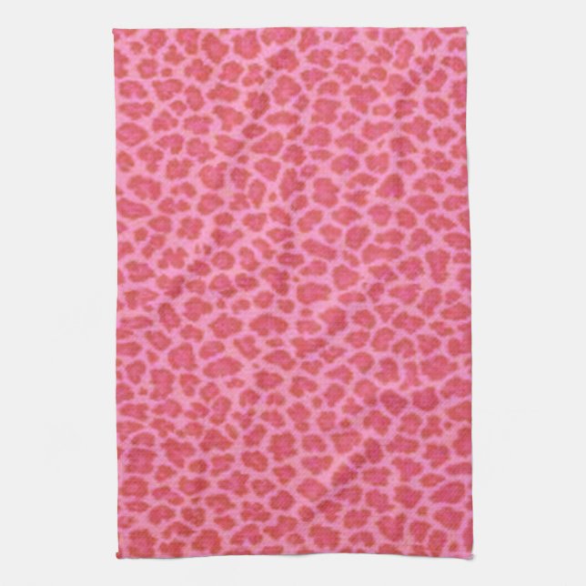 Serviette de cuisine Empreinte de léopard rose (Vertical)