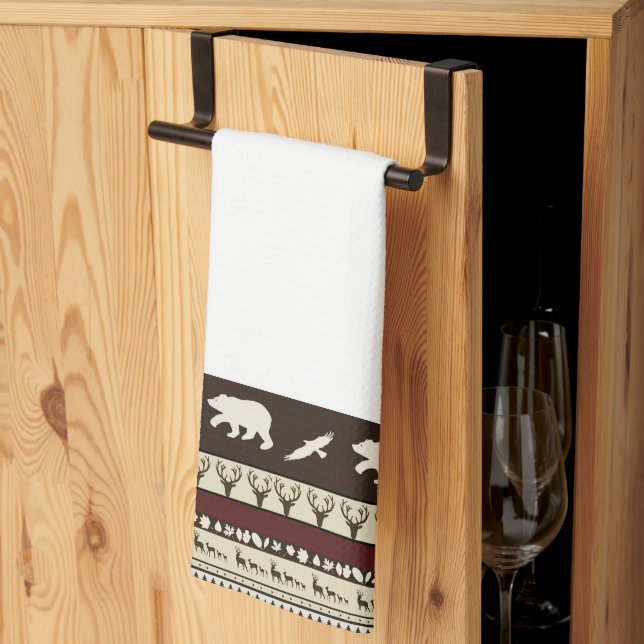 Serviette de cuisine en bois d'automne (Pliage en tiers)