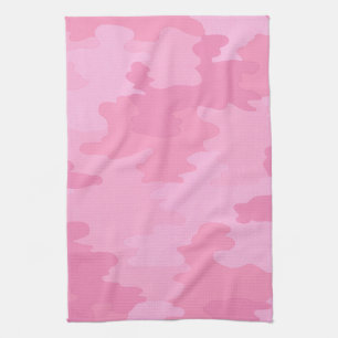 Serviette de cuisine en camouflage rose