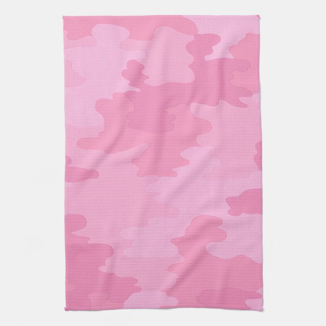 Serviette de cuisine en camouflage rose (Vertical)