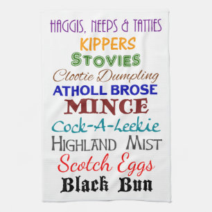 Serviette de cuisine en coton - Noms alimentaires 