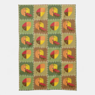 Serviette de cuisine en duvet d'automne