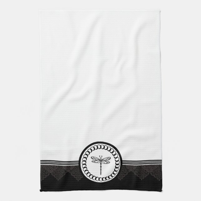 Serviette de cuisine en ébène libellule Emblem (Vertical)