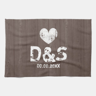 serviette de cuisine en monogramme de bois brun vi