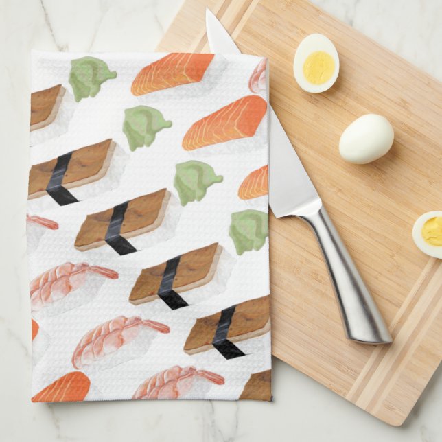 Serviette de cuisine en Sushi Foodie (Quart Plié)