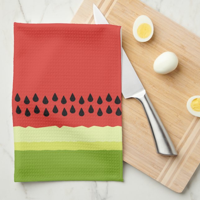 Serviette de cuisine en tranches de melon rouge (Quart Plié)