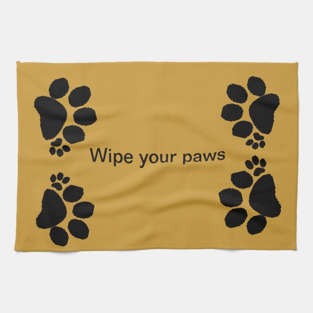 Serviette de cuisine - essuyer vos pattes (Horizontal)