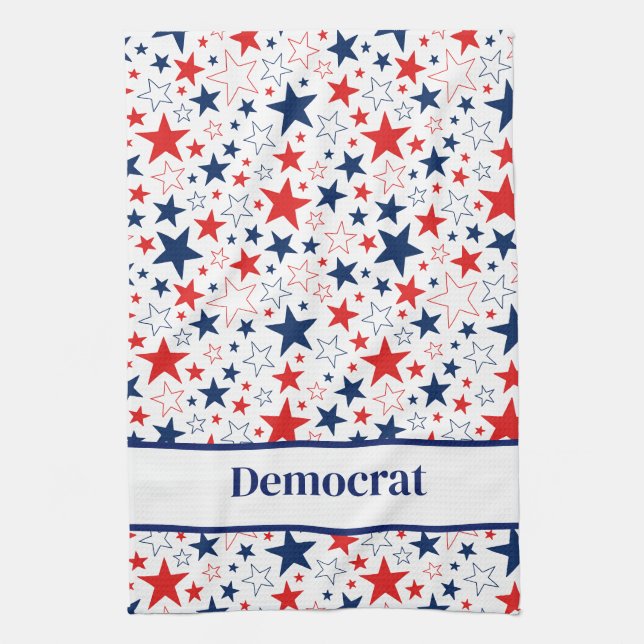 Serviette de cuisine Étoiles patriotiques Démocrat (Vertical)