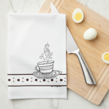 serviette de cuisine figdewdrops White Relax Cup