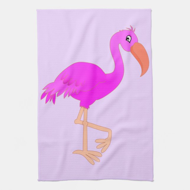 Serviette de cuisine Flamant rose rose (Vertical)