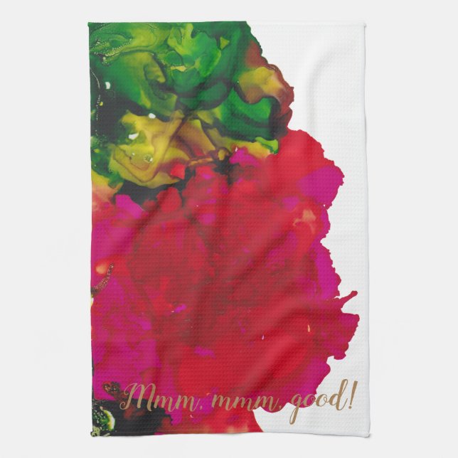 Serviette de cuisine "Fleur Magenta" (Vertical)