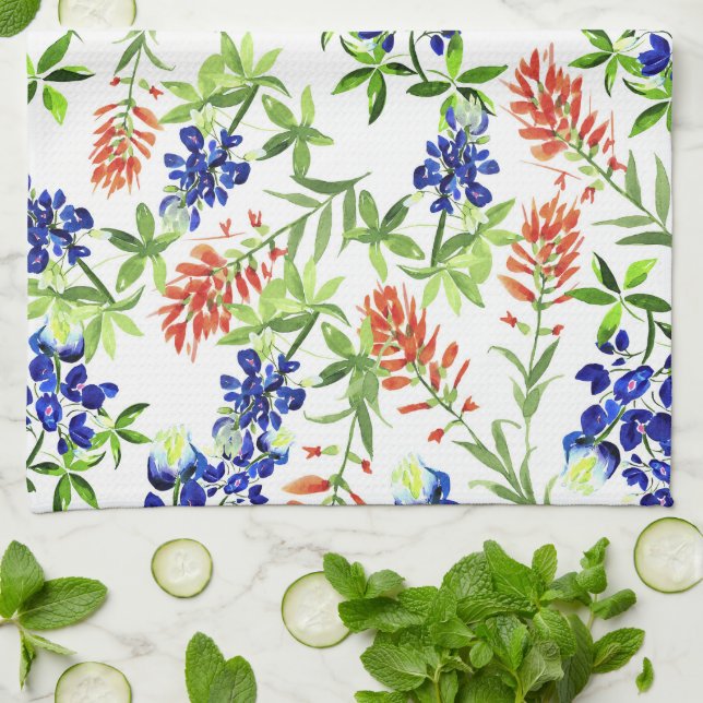 Serviette de cuisine fleur sauvage (Plié)