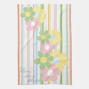 Serviette de cuisine "Fleurs & Stripes"