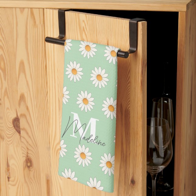 Serviette de cuisine florale - Cute et gaie (Pliage en tiers)