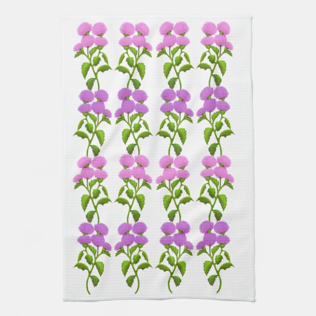 Serviette de cuisine florale de chardon écossais (Vertical)