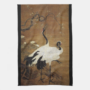 Serviette de cuisine florale de rouleau d'art