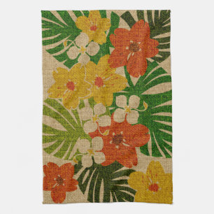 Serviette de cuisine florale hawaïenne de jardin