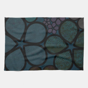 Serviette de cuisine florale moderne foncée