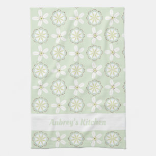 Serviette de cuisine Florale moderne personnalisée