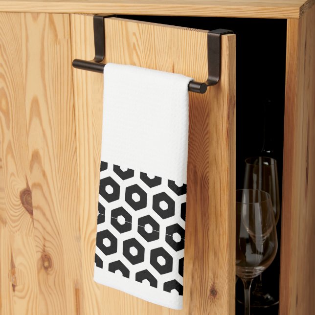 Serviette de cuisine - Formes d'hexagone (Pliage en tiers)