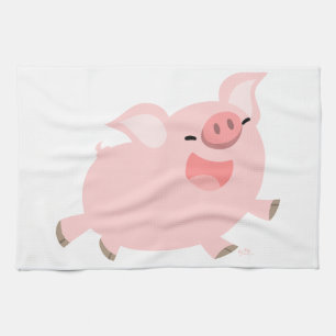 Serviette de cuisine gaie mignonne de porc de