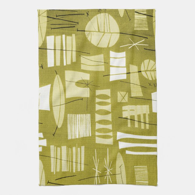 Serviette de cuisine GÉOMÉTRIQUE de 2 MoJo - JAUNE (Vertical)