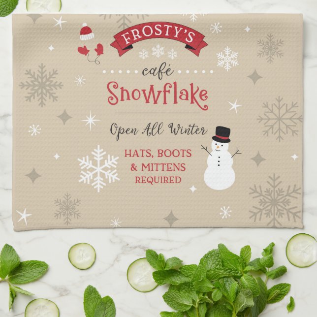 Serviette de cuisine givrée de café (Plié)