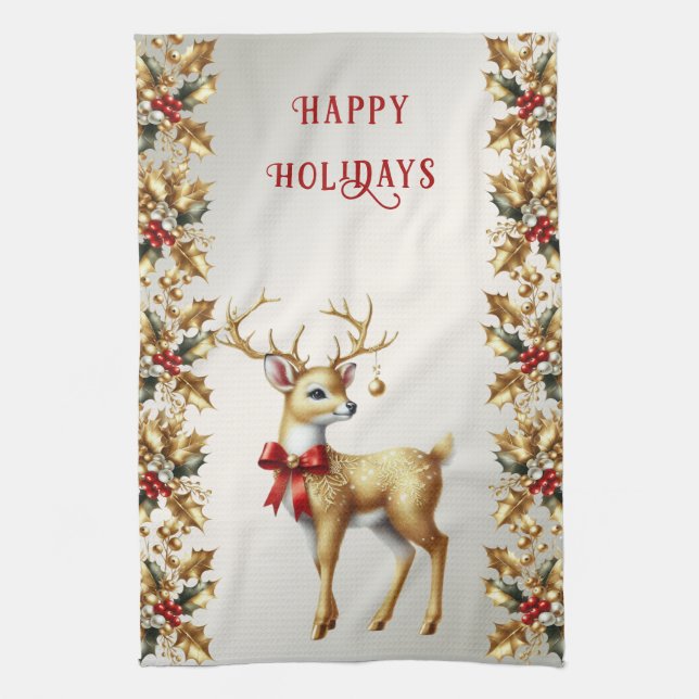 Serviette de cuisine Gold Reindeer (Vertical)