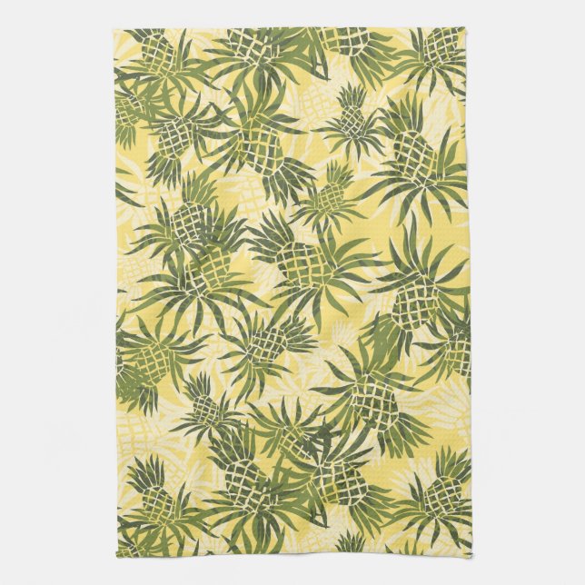 Serviette de cuisine hawaïenne de Camo d'ananas (Vertical)