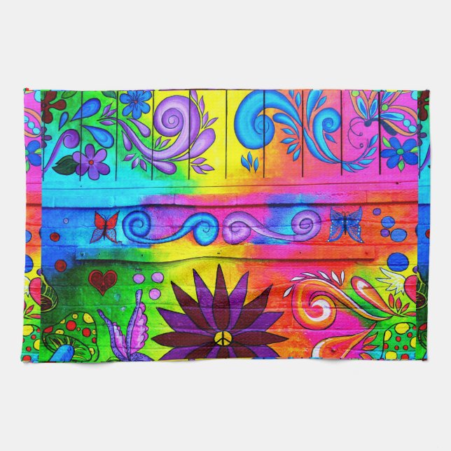 serviette de cuisine hippie des années 70 (Horizontal)