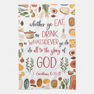 Serviette de cuisine inspirante avec verse bibliqu