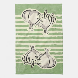 Serviette de cuisine italienne d'ail