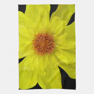 Serviette de cuisine jaune de dahlia