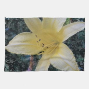 serviette de cuisine jaune de lis