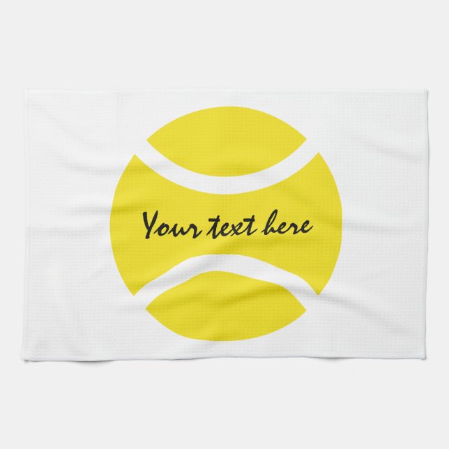 Serviette de cuisine jaune personnalisée de balle (Horizontal)