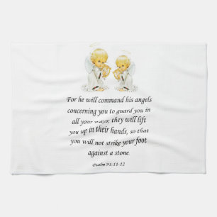 Serviette de cuisine Jésus Psaume 91:11-12