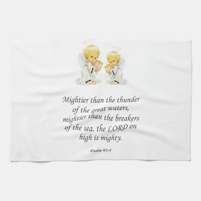 Serviette de cuisine Jésus Psaume 93:4 (Horizontal)
