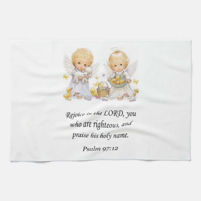 Serviette de cuisine Jésus Psaume 97:12 (Horizontal)